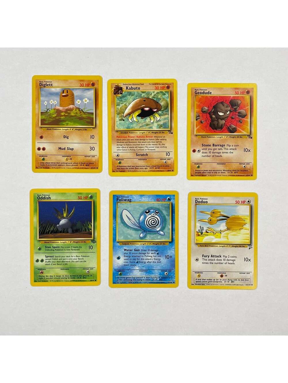 1999-2000 Pokemon Wizards Of The Coast 6 Card Lot